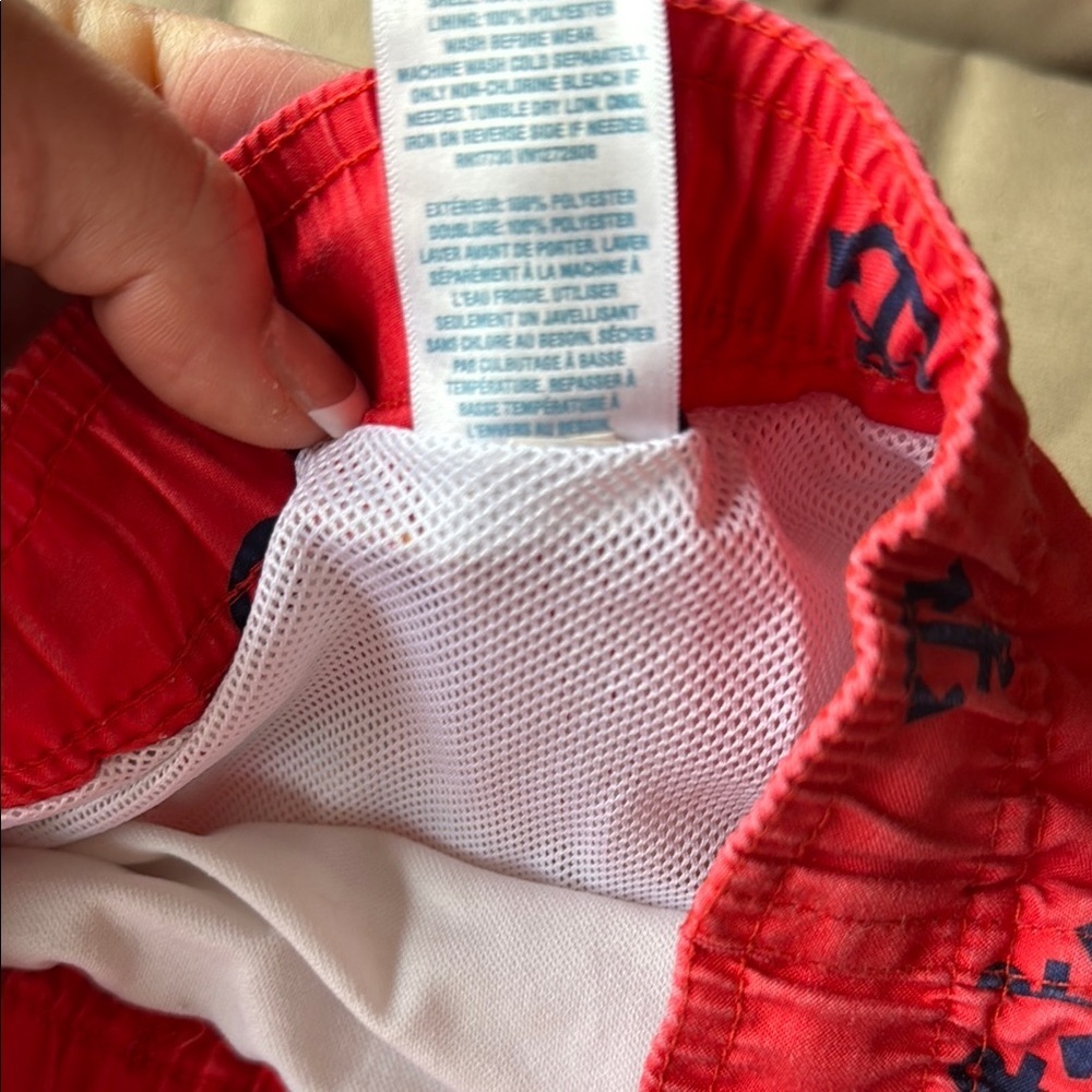 Circo Anchor Print Kids Swim Trunks - Red with blue, 3T, preowned - Picture 3 of 9